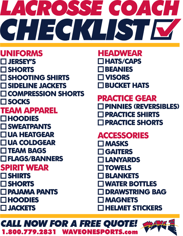 Lacrosse Coach Checklist